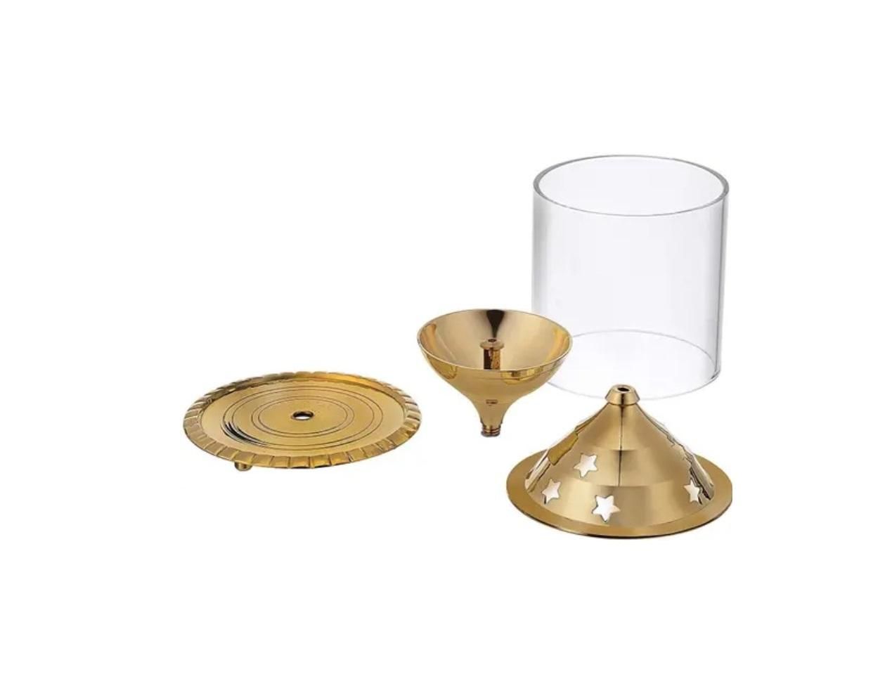 Brass Akhand Diya with Borosilicate Glass