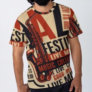 All-Over Print Men's O-Neck T-Shirt | 190GSM Cotton - Front View